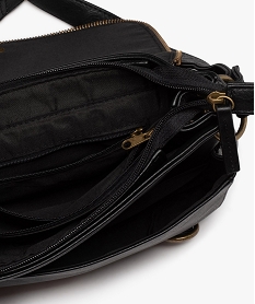 sac femme forme besace avec details zippes noir standardU025601_3