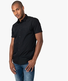GEMO Chemise homme unie à manches courtes - Repassage facile noir standard
