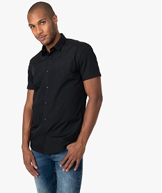 GEMO Chemise homme unie à manches courtes - Repassage facile Noir