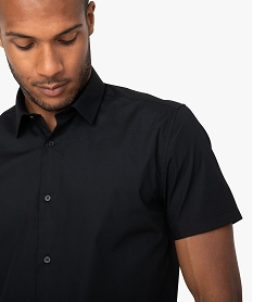 chemise homme unie a manches courtes - repassage facile noir chemise manches courtesU026701_2