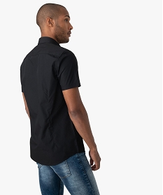 chemise homme unie a manches courtes - repassage facile noir chemise manches courtesU026701_3