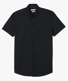 chemise homme unie a manches courtes - repassage facile noir chemise manches courtesU026701_4