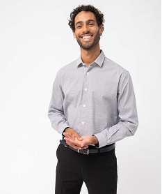 GEMO Chemise homme à micro-motifs argente