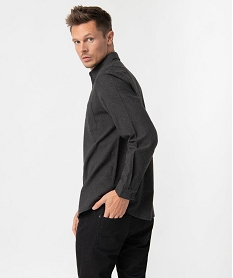 chemise homme aspect flanelle coupe regular gris chemise manches longuesU027001_3