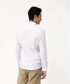 chemise homme unie coupe slim en coton stretch blancU027501_3