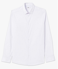 chemise homme unie coupe slim en coton stretch blancU027501_4