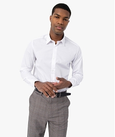 chemise homme coupe droite unie - repassage facile blanc chemise manches longuesU027701_1