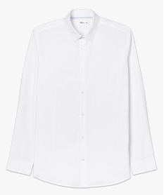 chemise homme coupe droite unie - repassage facile blanc chemise manches longuesU027701_4