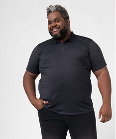 GEMO Polo homme grande taille à manches courtes et fines rayures Noir