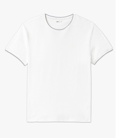 tee-shirt homme a manches courtes en maille piquee blanc tee-shirtsU028901_4