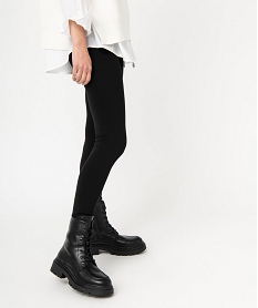 GEMO Legging uni en coton extensible femme noir standard
