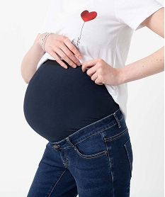 jean de grossesse slim 4 poches avec bandeau jersey bleu slimU029901_3