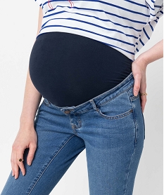 jean de grossesse slim 4 poches avec bandeau jersey gris slimU030001_2