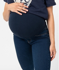 jean de grossesse coupe slim avec bandeau stretch taille haute bleu slimU030101_2
