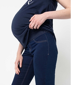 jean de grossesse coupe slim avec bandeau bas bleu slimU030301_2