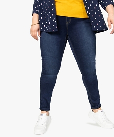 GEMO Jegging femme grande taille en coton stretch Bleu