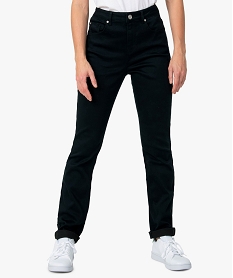 GEMO Pantalon femme coupe Regular en stretch Noir