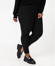 GEMO Pantalon femme grande taille carotte texturé à taille élastiquée Noir