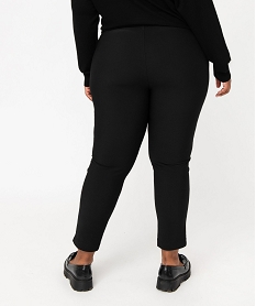 pantalon femme grande taille carotte texture a taille elastiquee noir pantalonsU031701_3