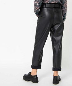 pantalon femme en synthetique imitation cuir taille haute noir pantalonsU031801_3