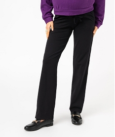 pantalon de grossesse droit en jersey avec lien a la taille noir pantalonsU031901_1