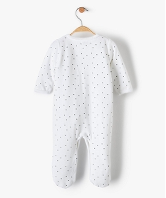 pyjama bebe en velours fermeture devant motifs etoiles blanc pyjamas veloursU033601_4