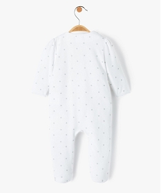 pyjama bebe en velours avec ouverture avant et motifs etoiles blanc pyjamas veloursU033701_3
