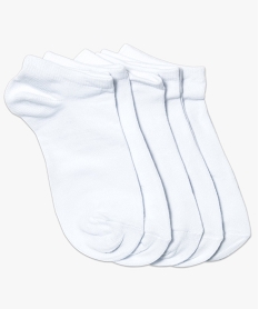 GEMO Chaussettes ultra courtes unies fille (lot de 5) blanc standard
