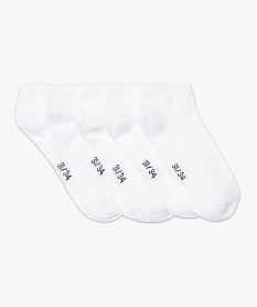 chaussettes garcon ultra-courtes unies (lot de 5 paires) blanc standardU035301_1