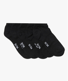 chaussettes garcon ultra-courtes unies (lot de 5 paires) noir standardU035401_1