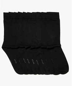 GEMO Chaussettes homme hautes unies (lot de 10) noir standard