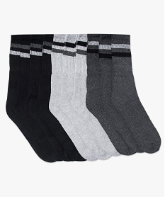 GEMO Lot x10 chaussettes hautes de sport Gris