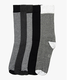 lot de 5 paires de chaussettes a fies rayures noirU036501_1