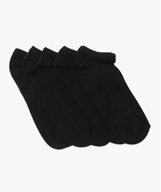 GEMO Chaussettes femme ultra courtes unies (lot de 5) noir standard