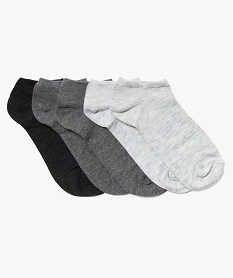 GEMO Chaussettes femme ultra courtes unies (lot de 5) gris standard