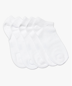 GEMO Chaussettes femme ultra courtes unies (lot de 5) blanc standard