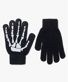 gants garcon imprime squelette reflechissant noir foulards echarpes et gantsU039901_1