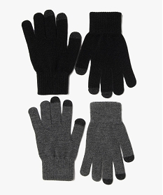 GEMO Gants garçon compatibles écrans tactiles (lot de 2 paires) gris standard