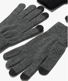 gants garcon compatibles ecrans tactiles (lot de 2 paires) gris standardU040401_2