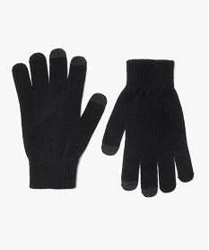 GEMO Gants unis compatibles écrans tactiles femme noir standard