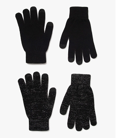 gants adaptes aux ecrans tactiles femme (lot de 2 paires) noir vifU041001_1