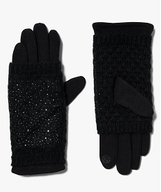 gants et mitaines 2-en-1 avec strass noir autres accessoiresU041101_1