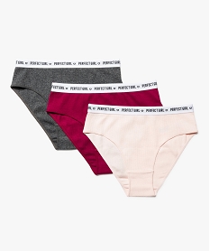 GEMO Culotte en maille côtelée avec ceinture imprimée fille (lot de 3) Multicolore