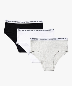 GEMO Shorty en maille côtelée fille (lot de 3) Noir