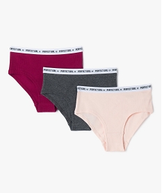 GEMO Shorty en maille côtelée fille (lot de 3) Rose