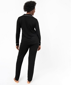 pyjama deux pieces femme   chemise et pantalon noirU043601_3