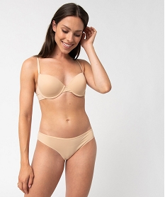 GEMO Culotte microfibre sans coutures femme (lot de 2) beige standard