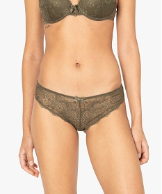 GEMO Culotte femme en dentelle et tulle (lot de 2) kaki clair