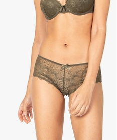 GEMO Shorty femme en dentelle et tulle (lot de 2) kaki clair