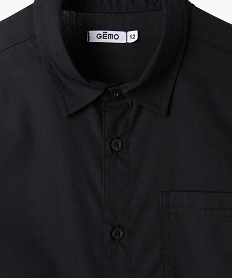 chemise garcon classique unie a manches longues noirU047501_2